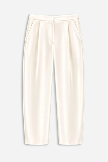 Nocturne Off-White Women High Waist Balloon Leg Trousers SKU: N27KN3541_0014 Image 05