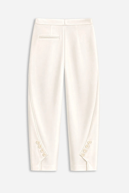 Nocturne Off-White Women High Waist Balloon Leg Trousers SKU: N27KN3541_0014 Image 06