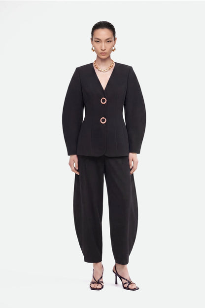 Nocturne Black Women Tailored Wide Leg Trousers SKU: N27KN3544_0002 Image 01