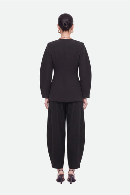 Nocturne Black Women Tailored Wide Leg Trousers SKU: N27KN3544_0002 Image 02