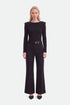 Nocturne Black Women Belted Straight-Leg Trousers SKU: N27KN3548_0002 Image 01