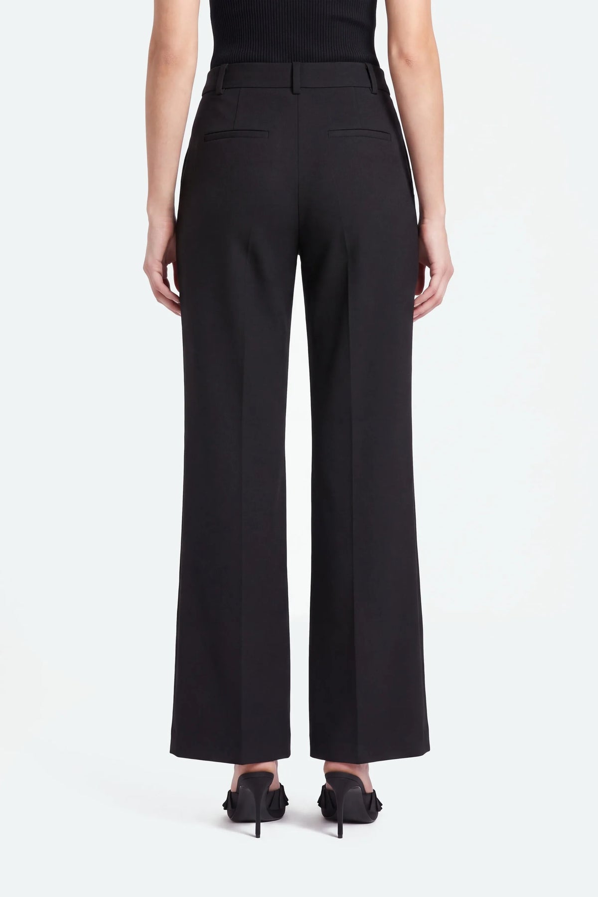 Nocturne Black Women Belted Straight-Leg Trousers SKU: N27KN3548_0002 Image 04
