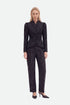 Nocturne Black Women Jacquard High Waist Carrot Trousers SKU: N27KN3550_0002 Image 01