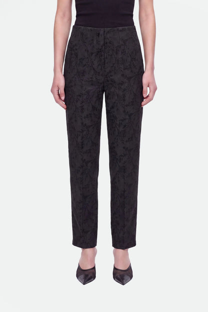 Nocturne Black Women Jacquard High Waist Carrot Trousers SKU: N27KN3550_0002 Image 03