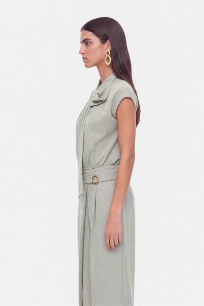 Nocturne Mint Green Women Accessory Detail Straight Leg Trousers SKU: N27KN3554_0037 Image 02