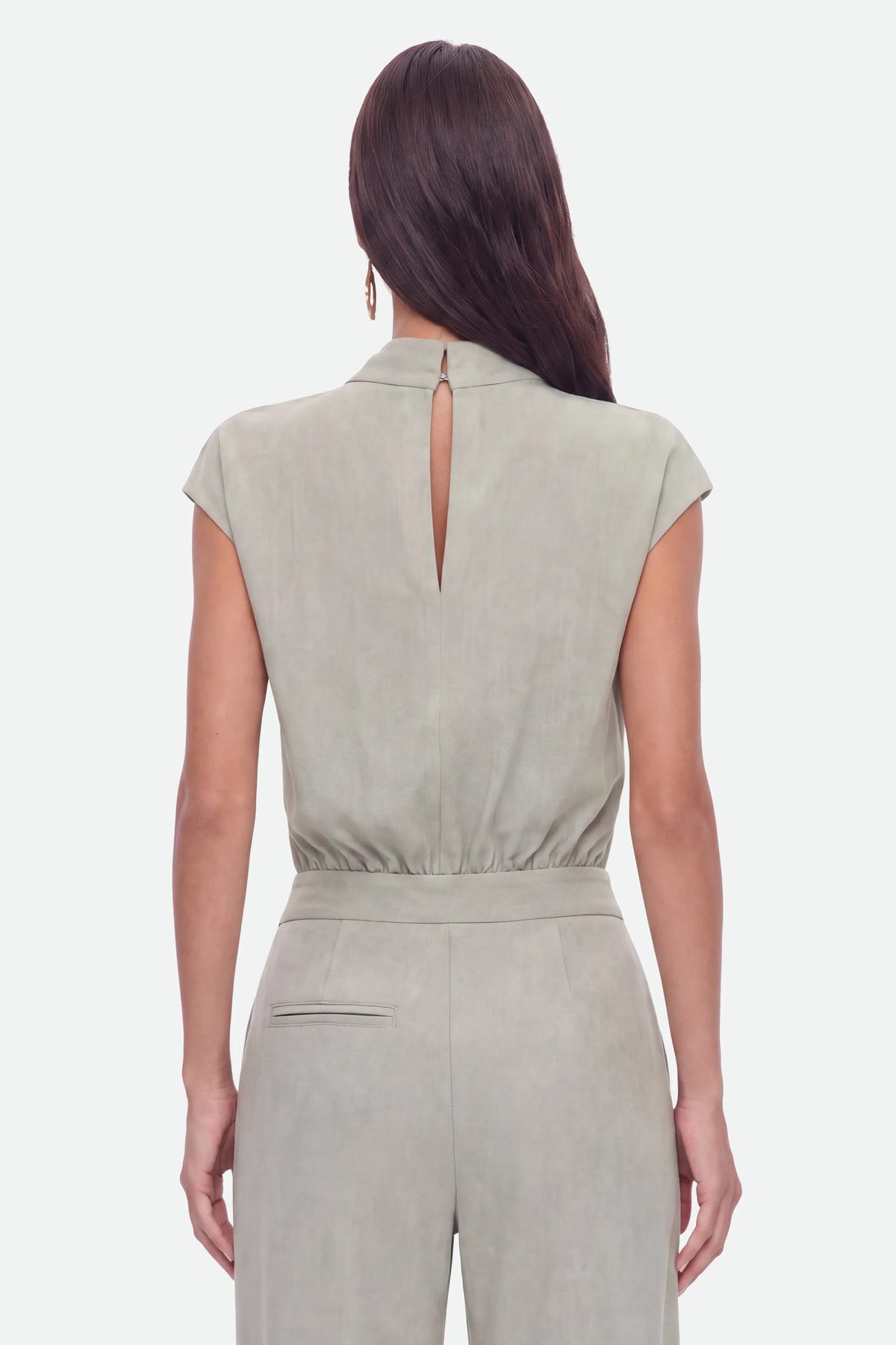 Nocturne Mint Green Women Accessory Detail Straight Leg Trousers SKU: N27KN3554_0037 Image 03