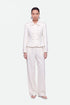 Nocturne White Women Double Pleat Wide Leg Trousers SKU: N27KN3566_0001 Image 01