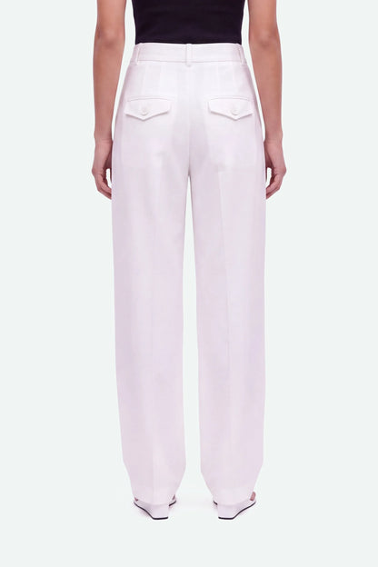 Nocturne White Women Double Pleat Wide Leg Trousers SKU: N27KN3566_0001 Image 03