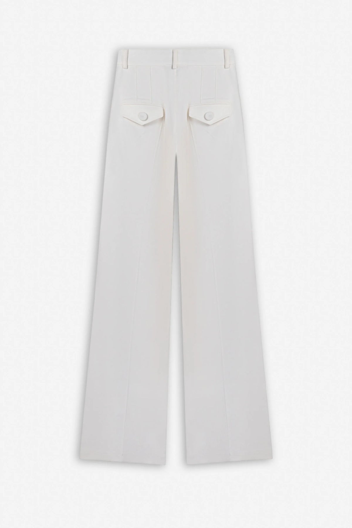 Nocturne White Women Double Pleat Wide Leg Trousers SKU: N27KN3566_0001 Image 06