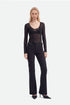 Nocturne Black Women Button Accessory Flare Trousers SKU: N27KN3583_0002 Image 01