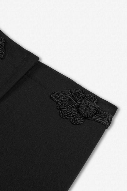 Nocturne Black Women Button Accessory Flare Trousers SKU: N27KN3583_0002 Image 06
