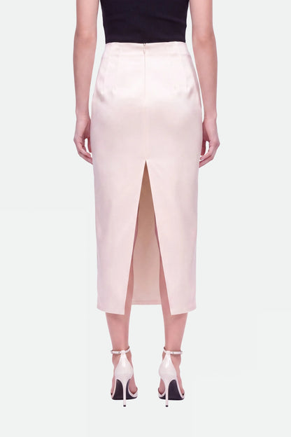Nocturne Off-White Women Pleat Detail Pencil Skirt SKU: N27KN4283_0014 Image 04