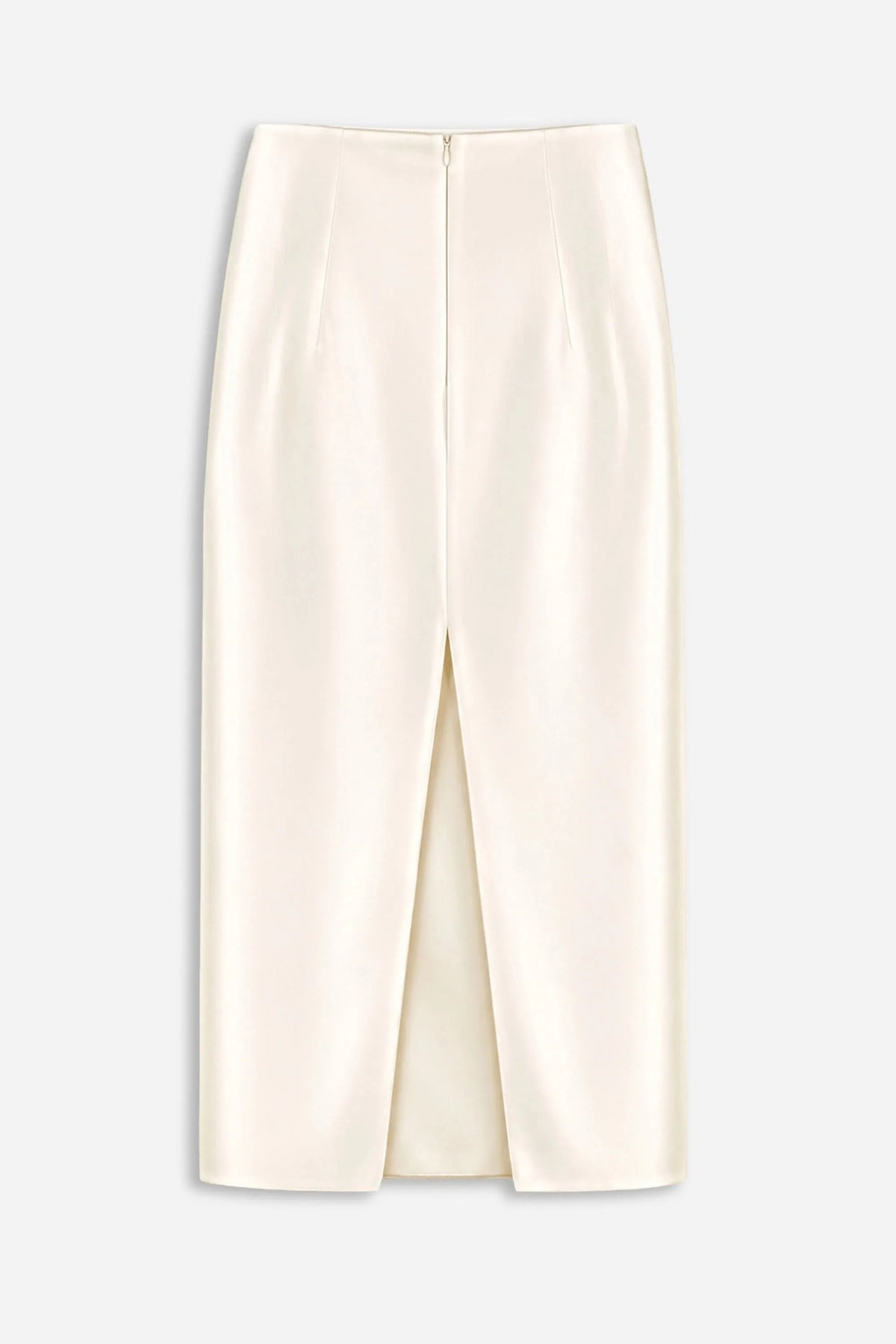 Nocturne Off-White Women Pleat Detail Pencil Skirt SKU: N27KN4283_0014 Image 06