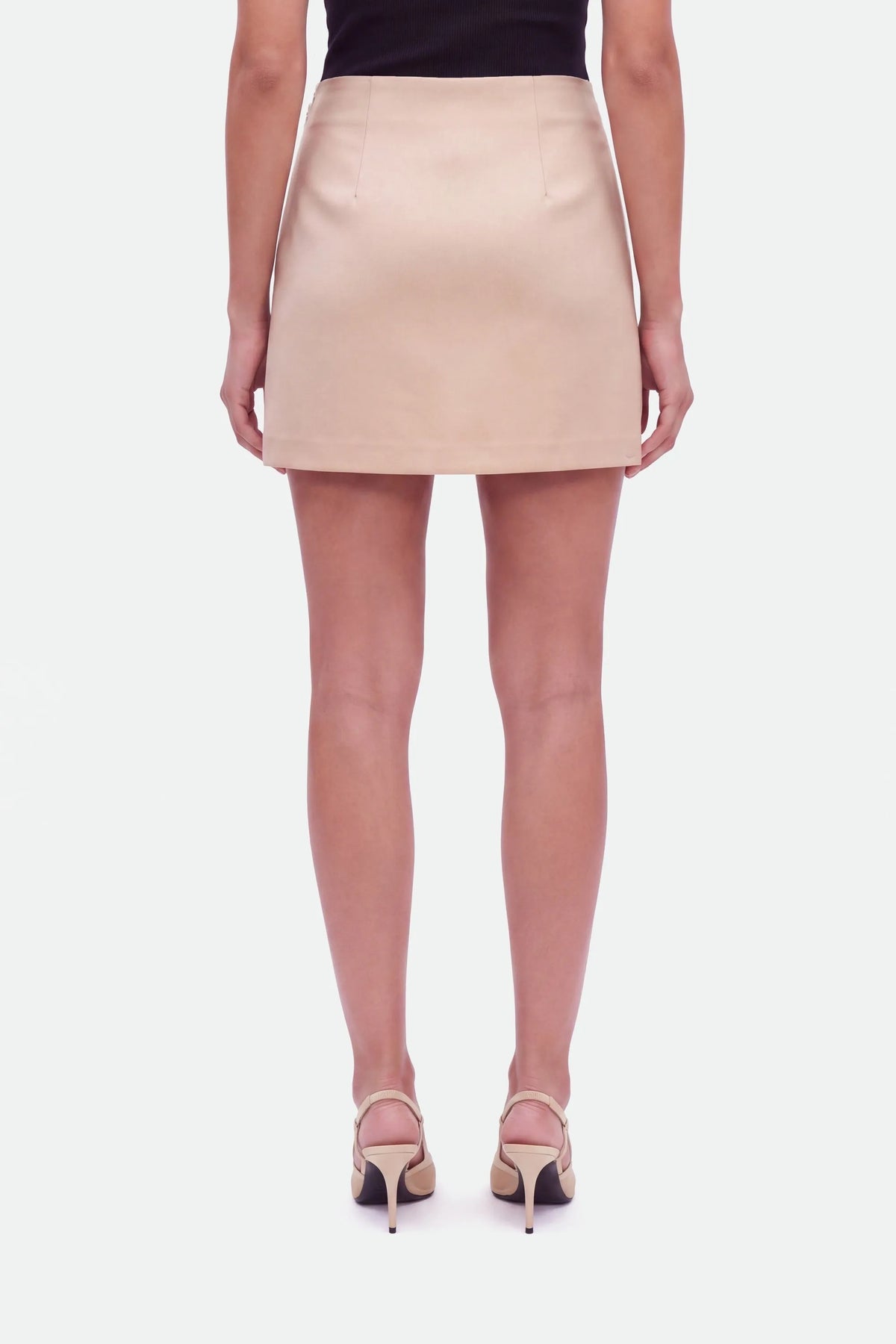Nocturne Gold Coloured Women A-Line Mini Skirt SKU: N27KN4297_0028 Image 04