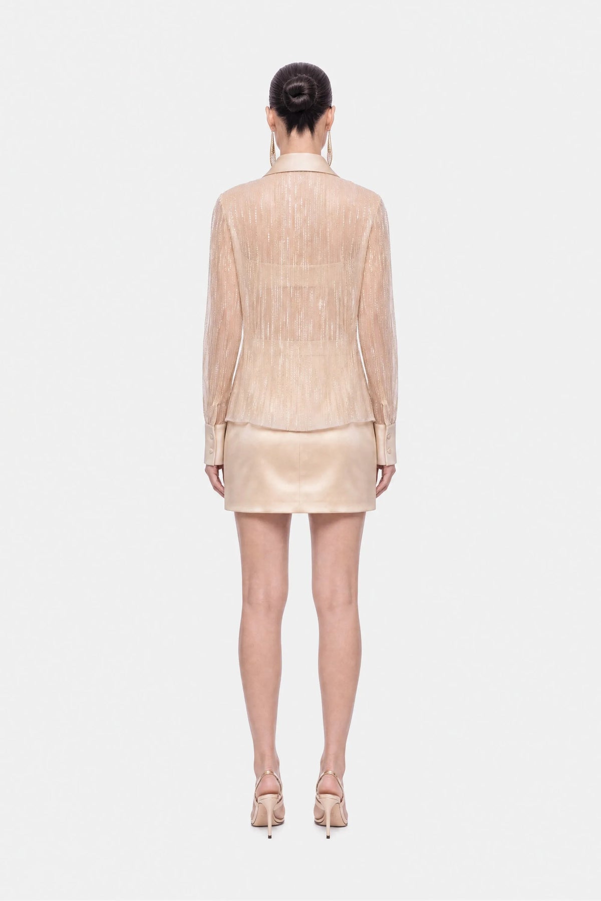 Nocturne Gold Coloured Women A-Line Mini Skirt SKU: N27KN4297_0028 Image 05