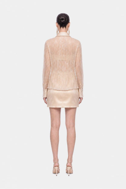 Nocturne Gold Coloured Women A-Line Mini Skirt SKU: N27KN4297_0028 Image 05
