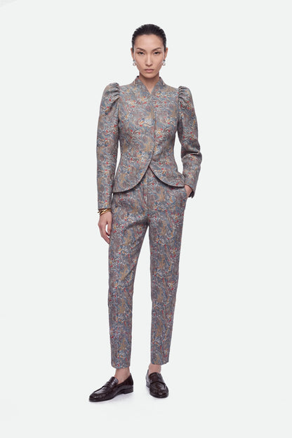 Nocturne Multi-Coloured Women Jacquard Stand Collar Jacket SKU: N27KN5383_0007 Image 01