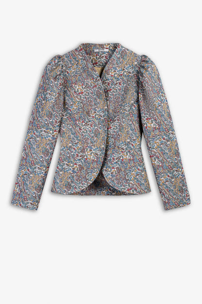Nocturne Multi-Coloured Women Jacquard Stand Collar Jacket SKU: N27KN5383_0007 Image 05