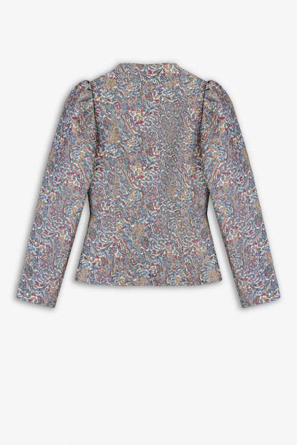 Nocturne Multi-Coloured Women Jacquard Stand Collar Jacket SKU: N27KN5383_0007 Image 06