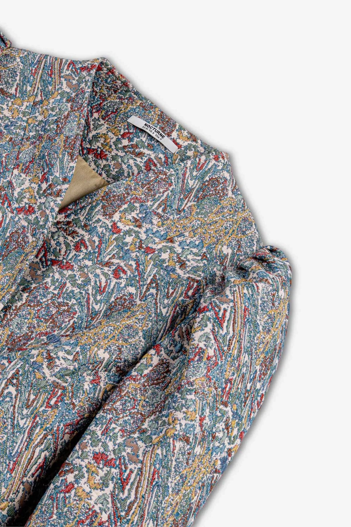 Nocturne Multi-Coloured Women Jacquard Stand Collar Jacket SKU: N27KN5383_0007 Image 07