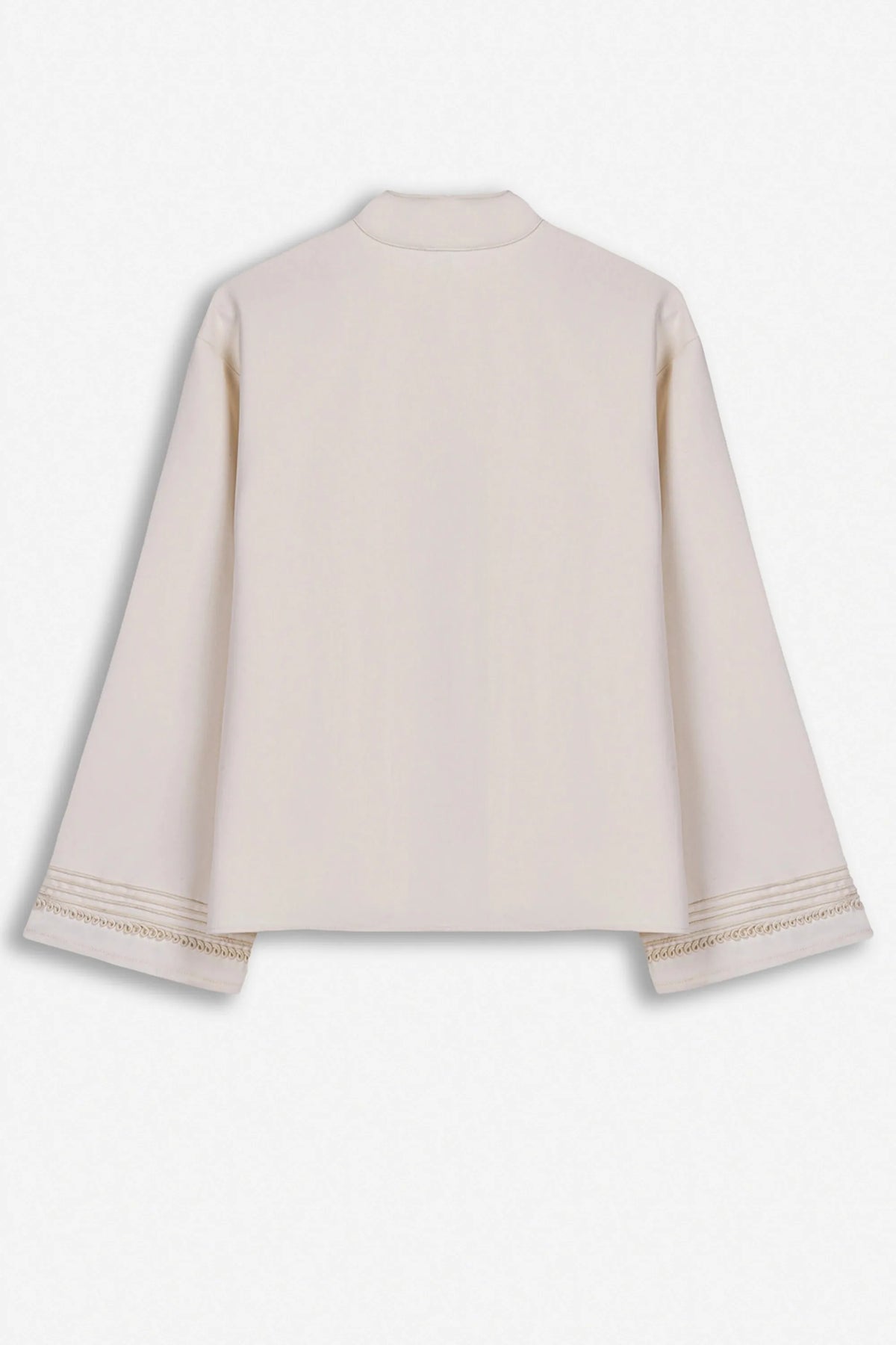 Nocturne Off-White Women Embroidery Detail Oversized Jacket SKU: N27KN5384_0014 Image 07