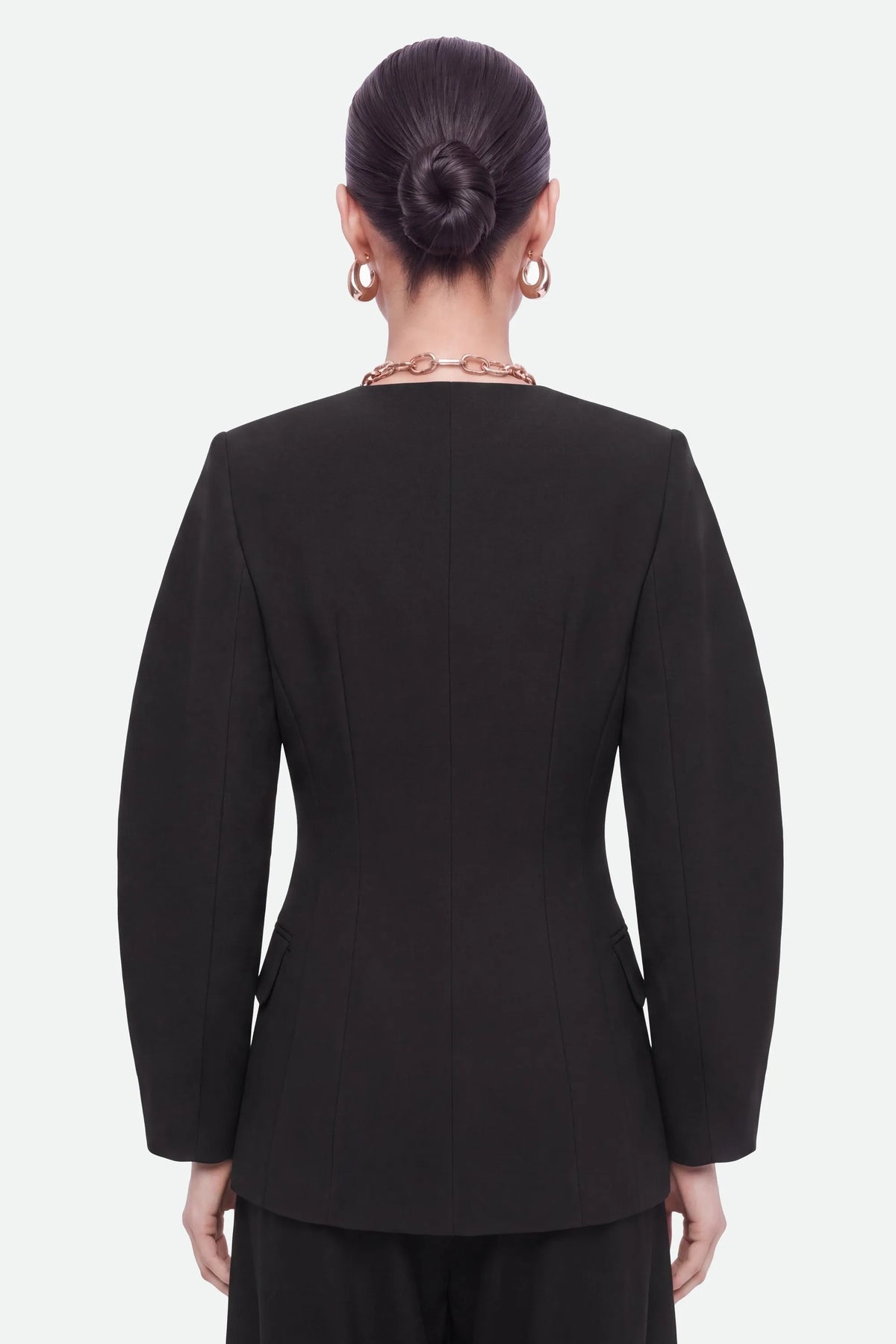 Nocturne Black Women Ring Button Wrap Front Jacket SKU: N27KN5385_0002 Image 05
