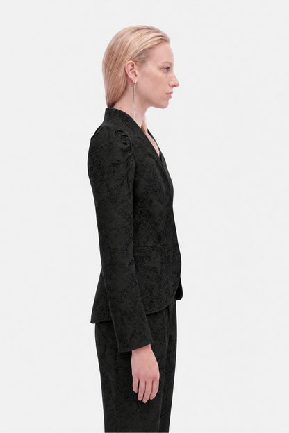 Nocturne Black Women Jacquard Balloon Sleeve Wrap Jacket SKU: N27KN5394_0002 Image 03