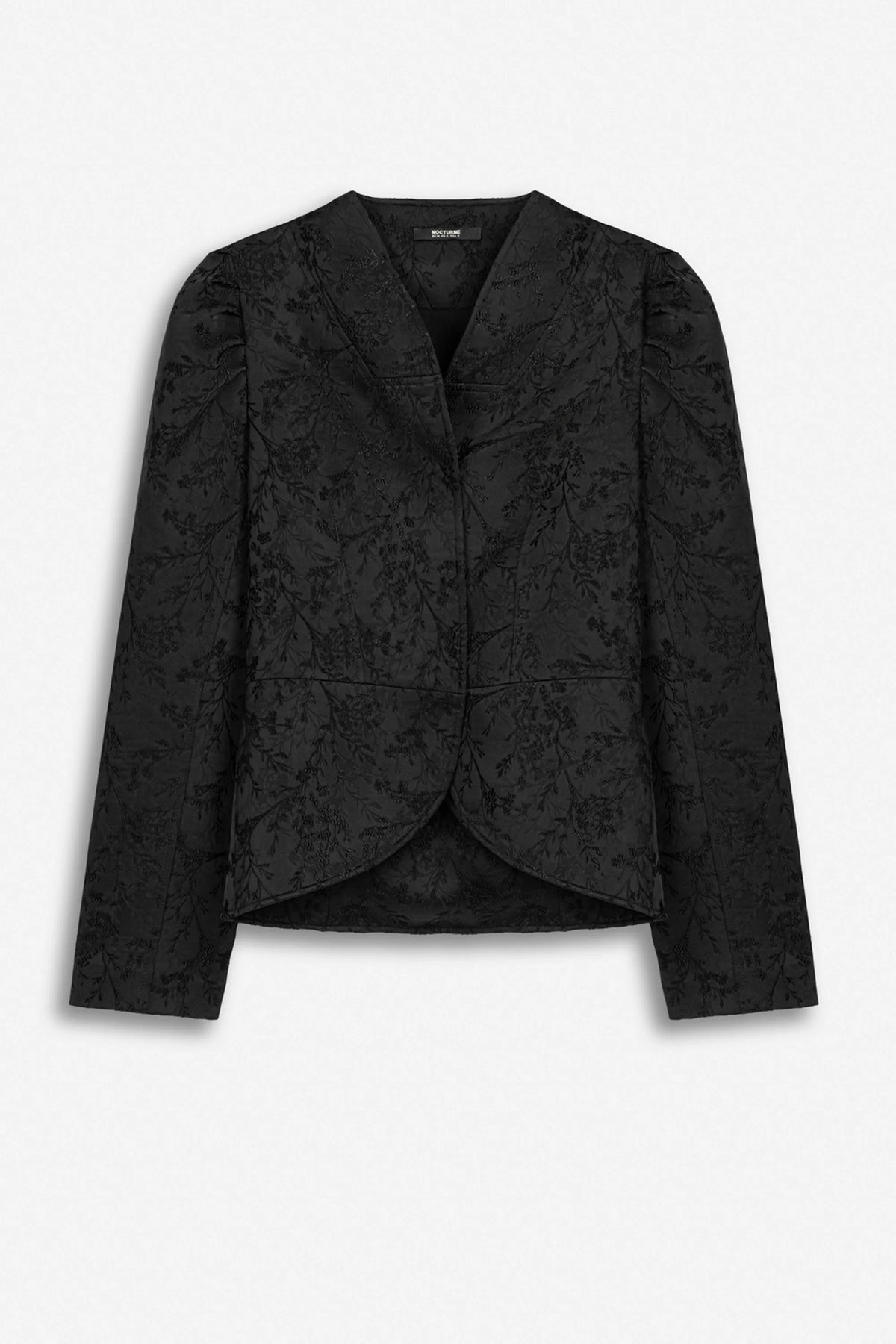 Nocturne Black Women Jacquard Balloon Sleeve Wrap Jacket SKU: N27KN5394_0002 Image 06