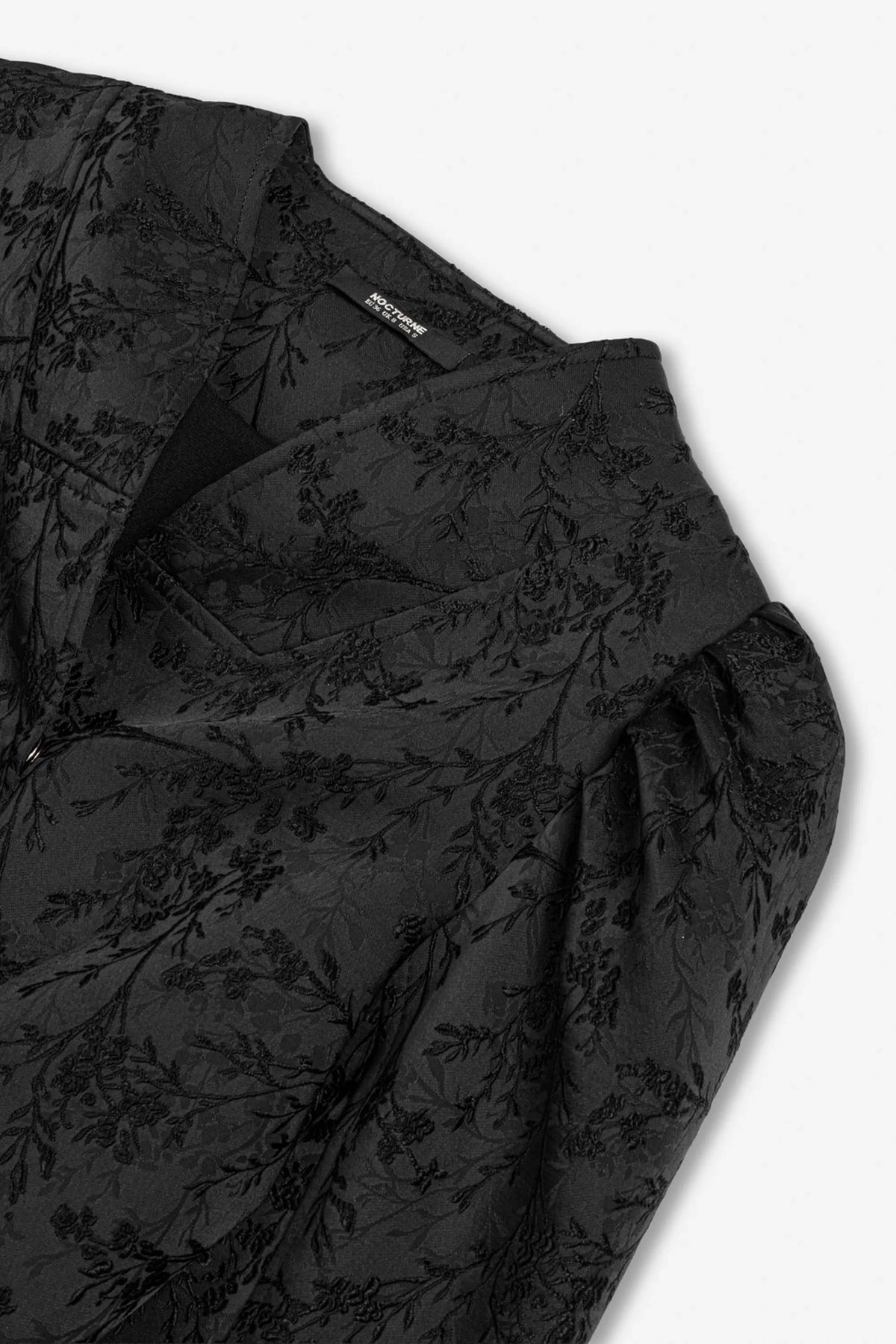Nocturne Black Women Jacquard Balloon Sleeve Wrap Jacket SKU: N27KN5394_0002 Image 08