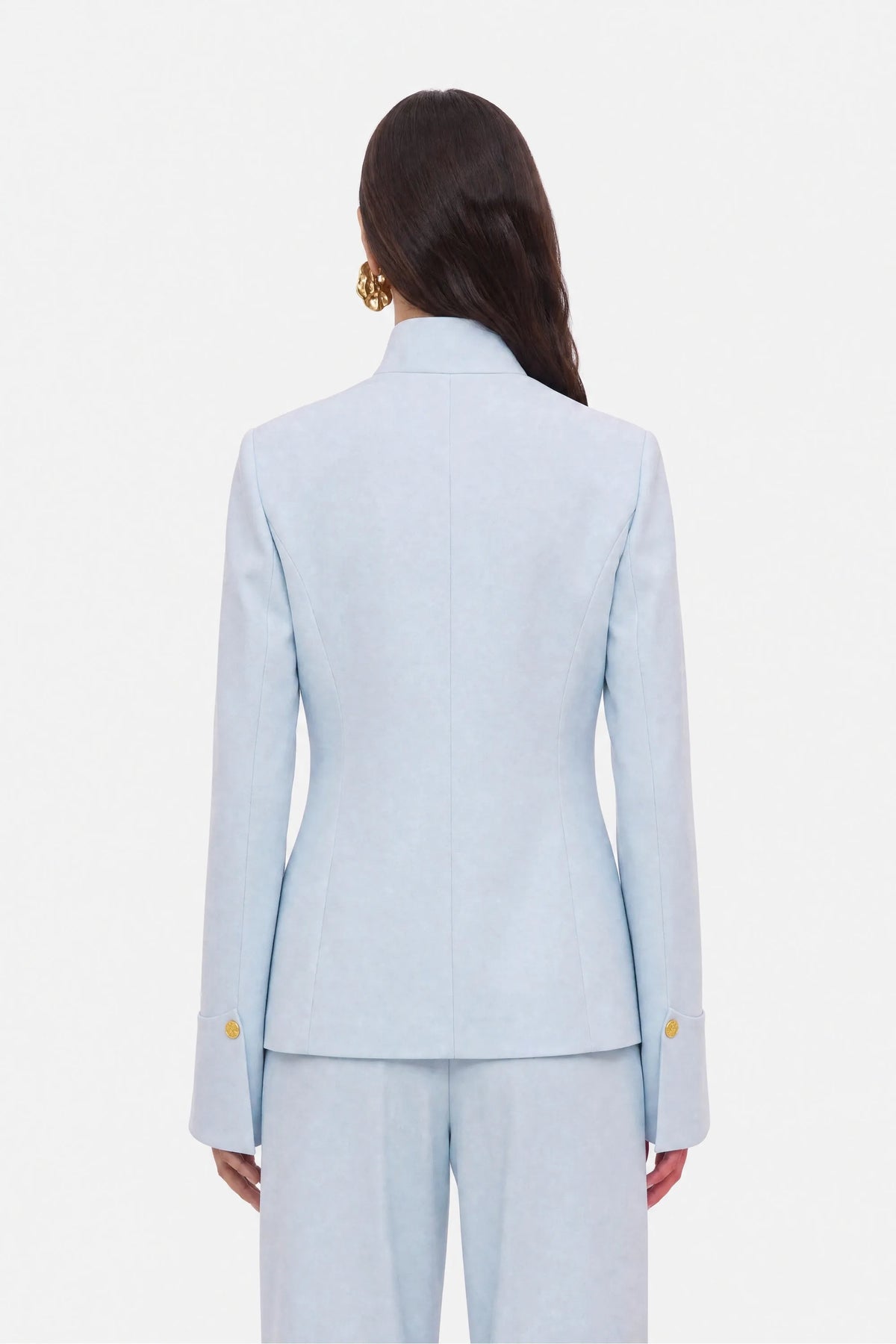 Nocturne Blue Women Embroidery Detail Stand Collar Jacket SKU: N27KN5399_0011 Image 03