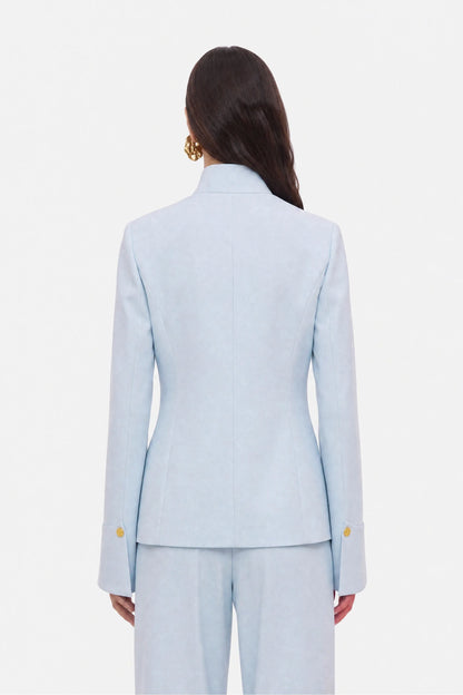 Nocturne Blue Women Embroidery Detail Stand Collar Jacket SKU: N27KN5399_0011 Image 03