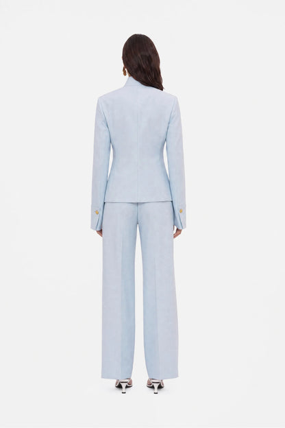 Nocturne Blue Women Embroidery Detail Stand Collar Jacket SKU: N27KN5399_0011 Image 04