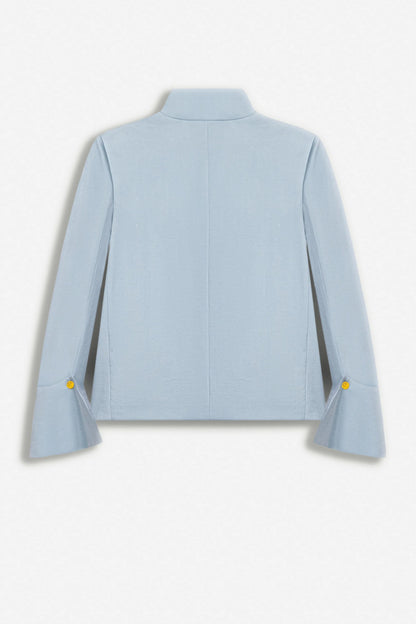 Nocturne Blue Women Embroidery Detail Stand Collar Jacket SKU: N27KN5399_0011 Image 06