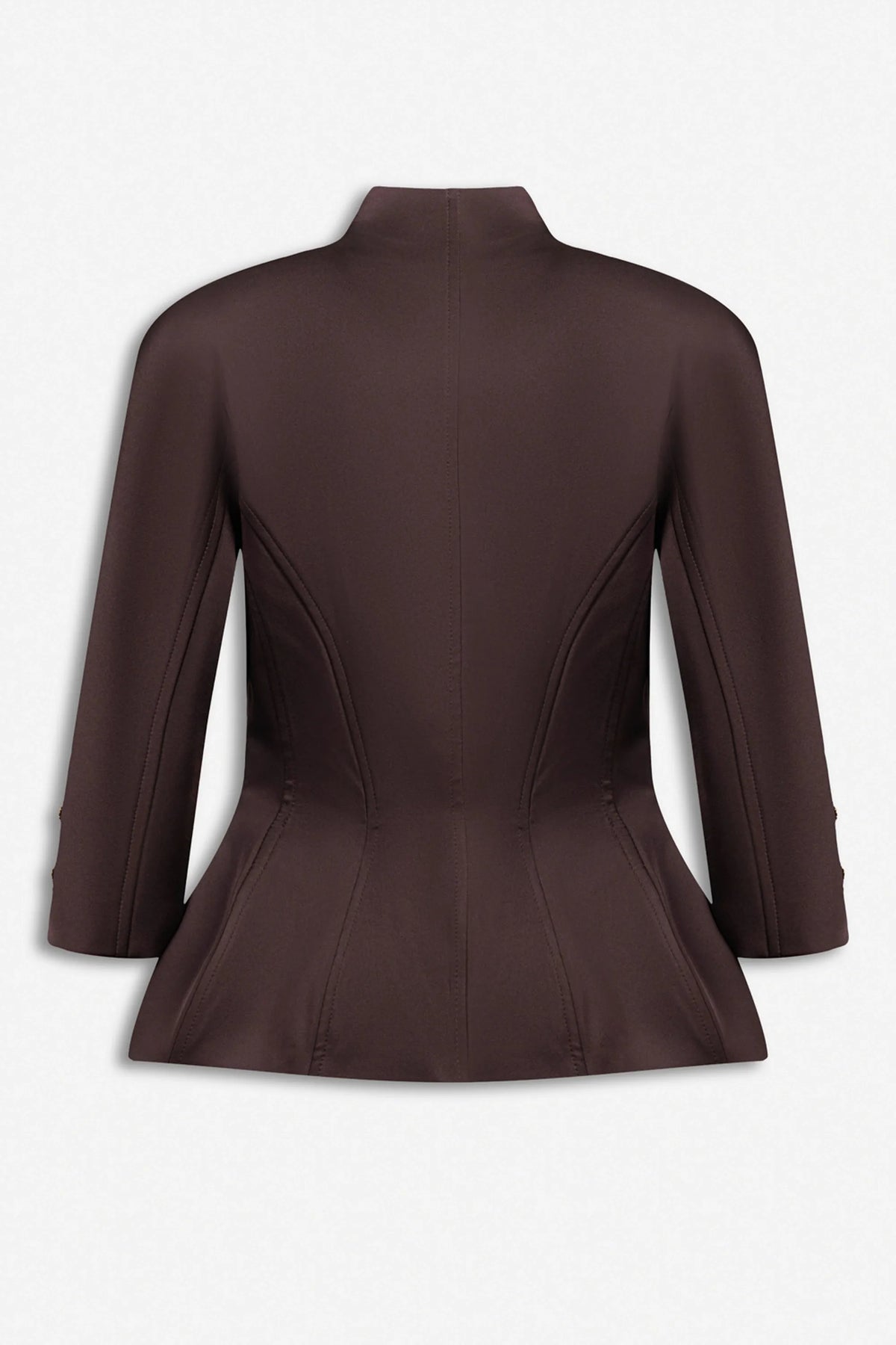 Nocturne Brown Women Boned Stand Collar Jacket SKU: N27KN5410_0025 Image 06