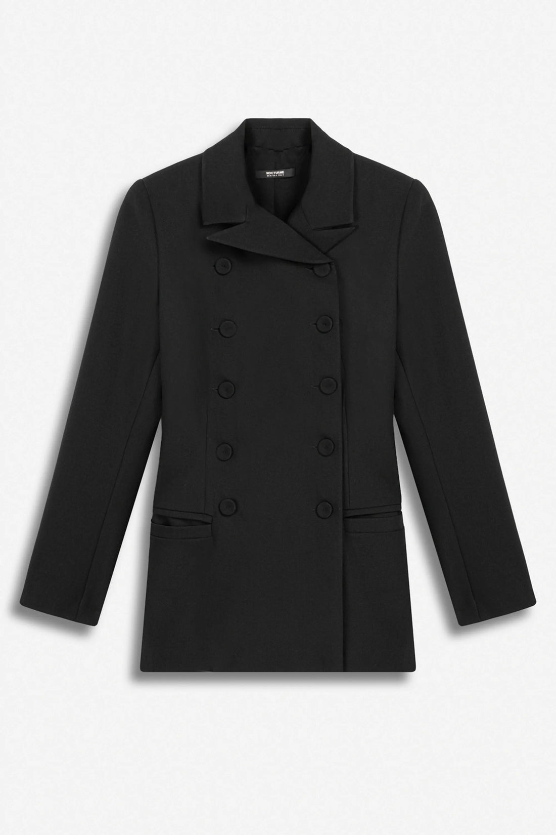 Nocturne Black Women Padded Shoulder Double Breasted Jacket SKU: N27KN5425_0002 Image 01