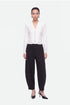 Nocturne White Women Ruched Metal Zip Blouse SKU: N27KN6272_0001 Image 01