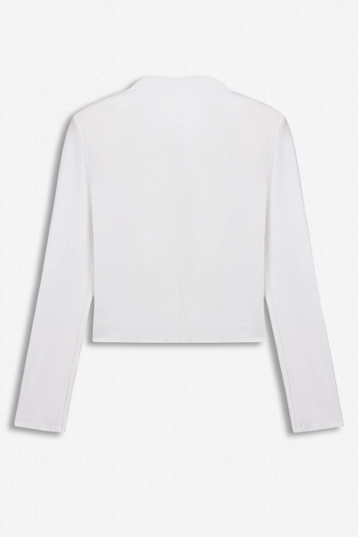 Nocturne White Women Ruched Metal Zip Blouse SKU: N27KN6272_0001 Image 05