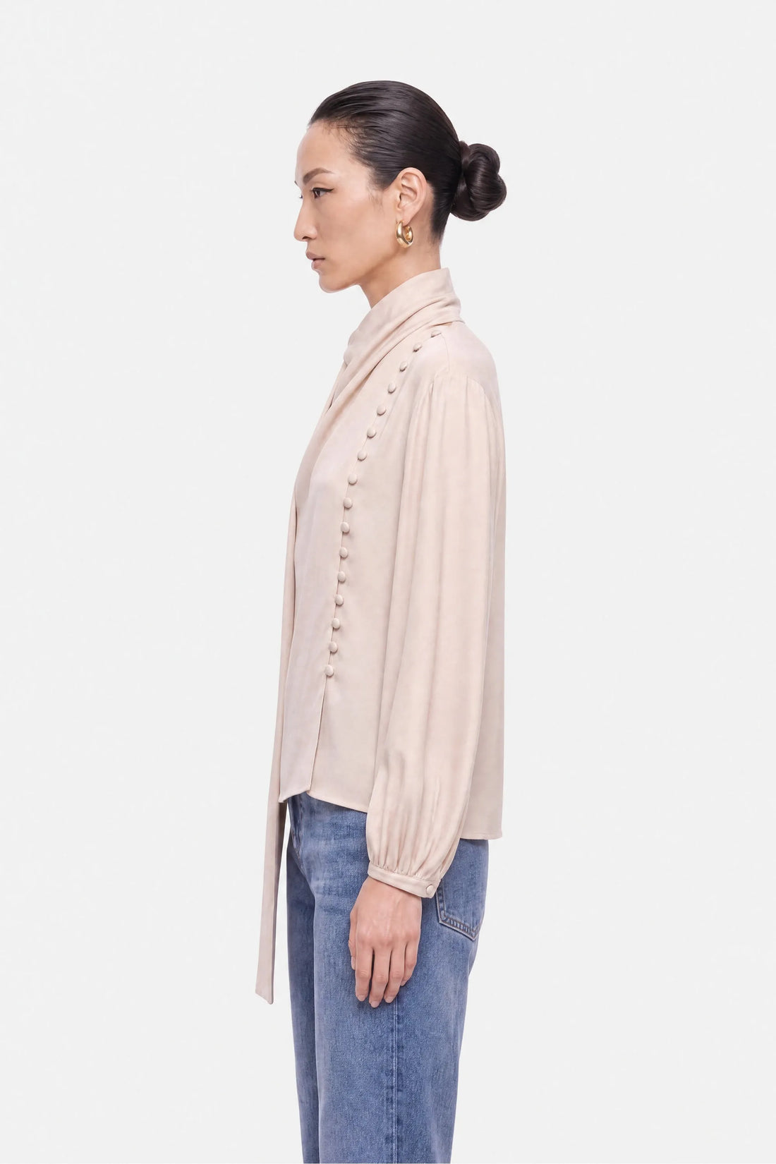 Nocturne Off-White Women Shawl Collar Blouse SKU: N27KN6273_0014 Image 02