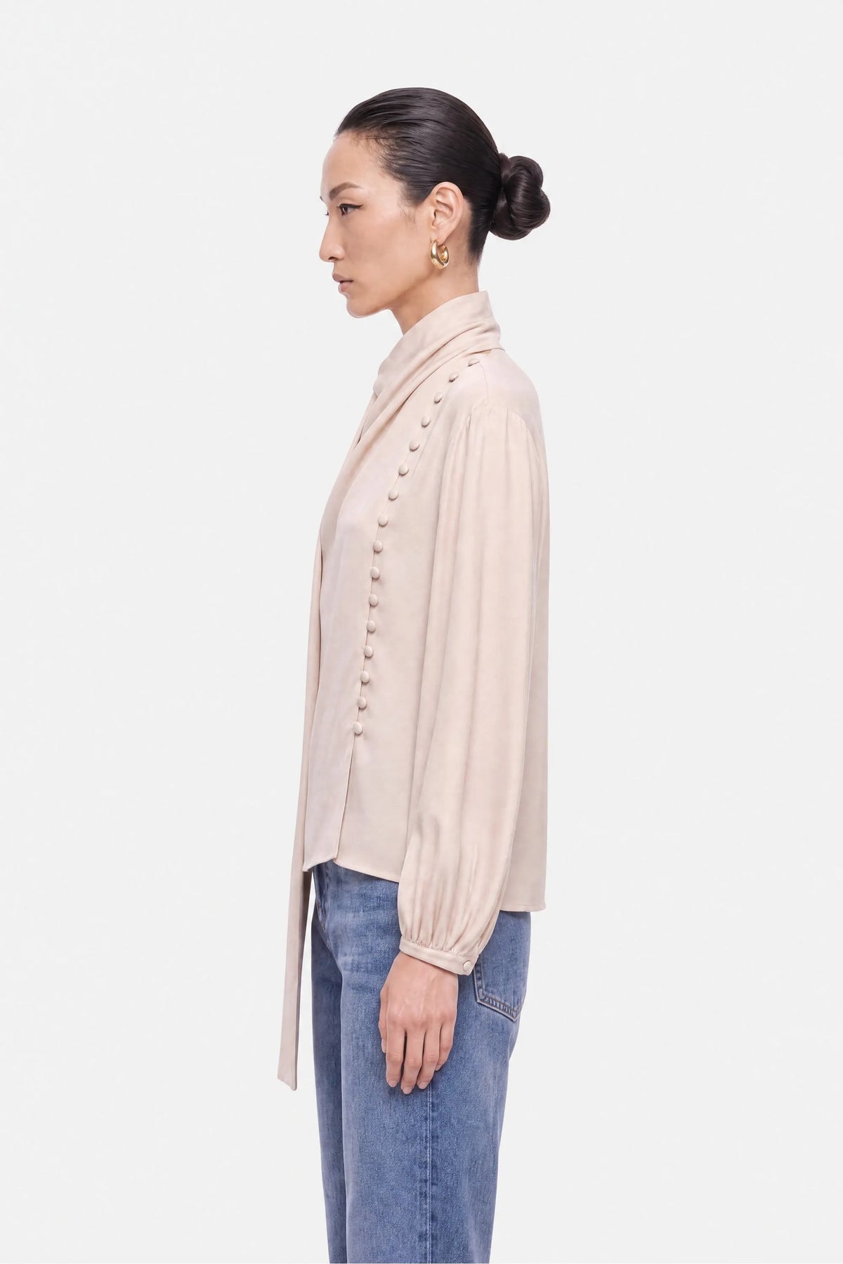 Nocturne Off-White Women Shawl Collar Blouse SKU: N27KN6273_0014 Image 02