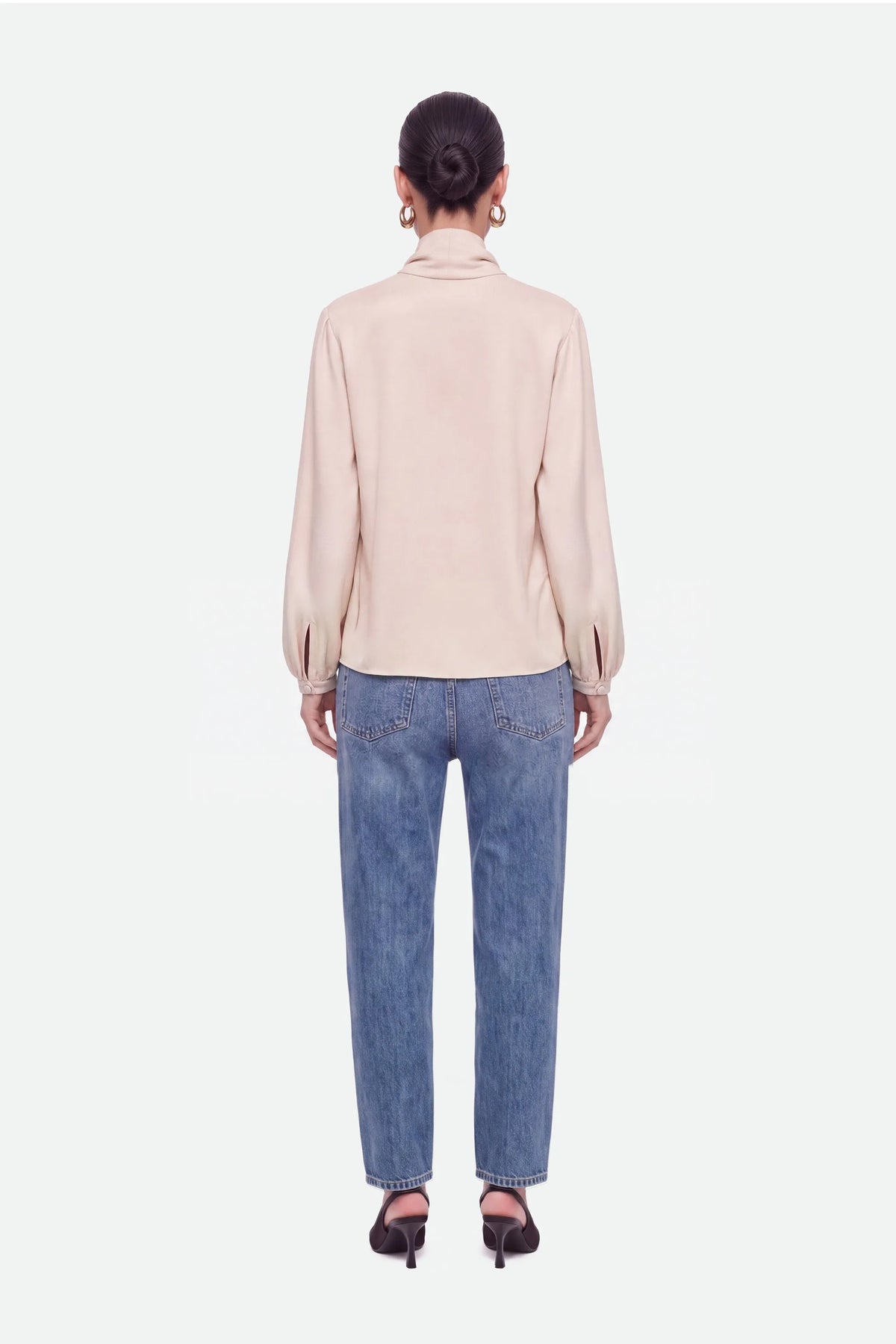 Nocturne Off-White Women Shawl Collar Blouse SKU: N27KN6273_0014 Image 03