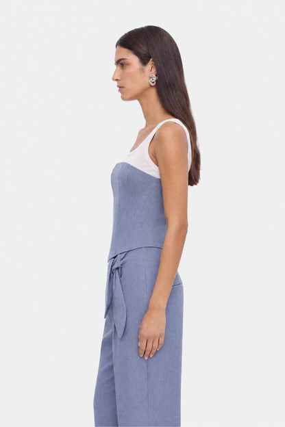 Nocturne Blue Women Corset Detail Blouse SKU: N27KN6274_0011 Image 02