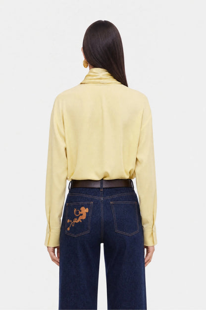 Nocturne Mustard Women Shawl Collar Blouse SKU: N27KN6276_0029 Image 03