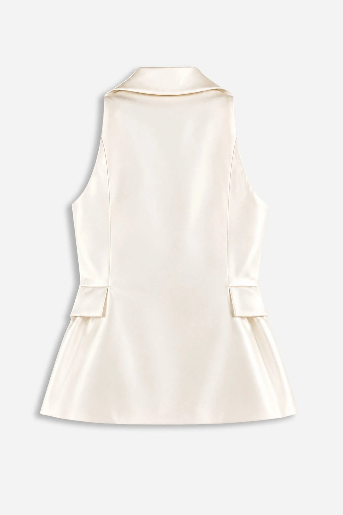 Nocturne Off-White Women Single Button Peak Lapel Vest SKU: N27KN7099_0014 Image 06
