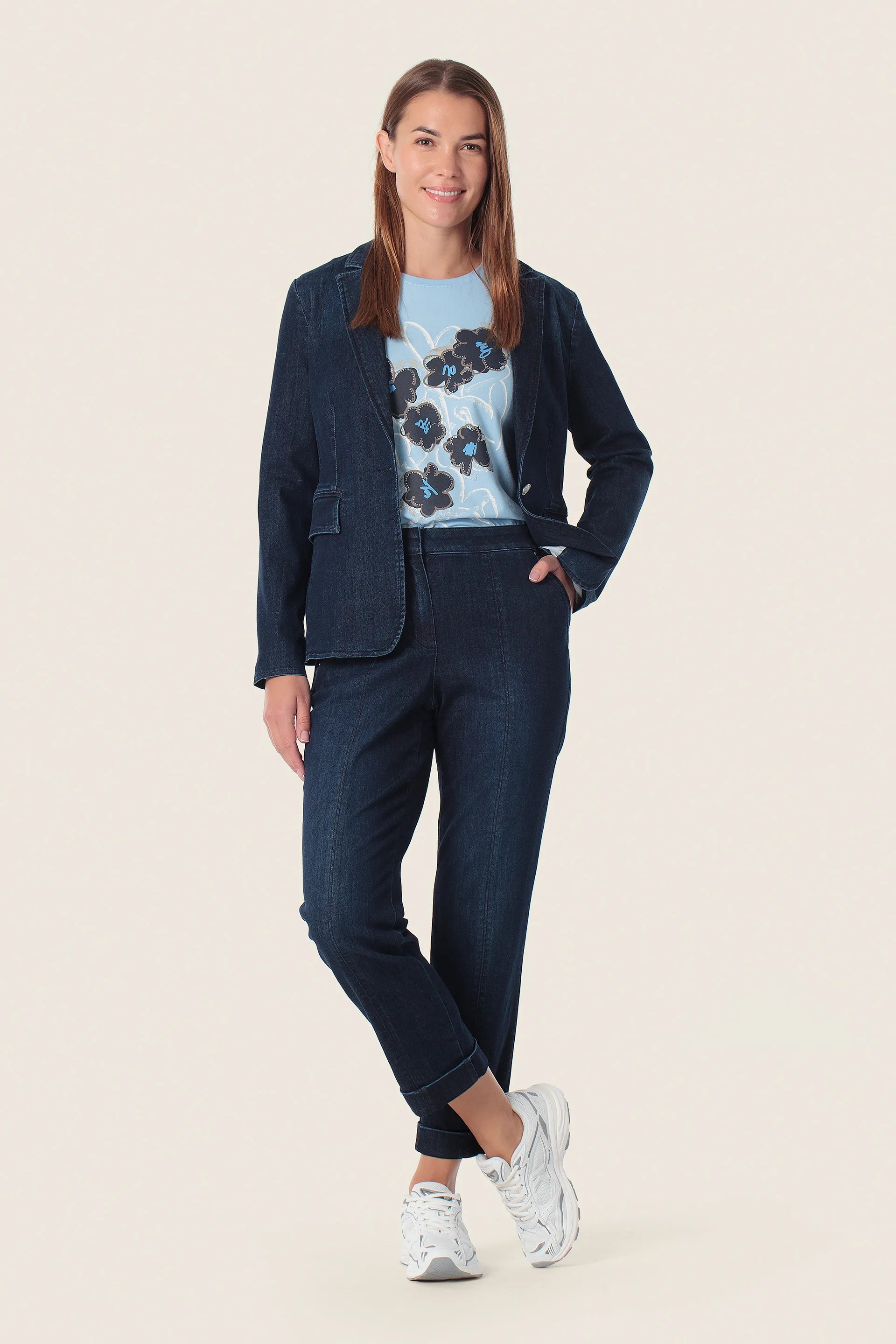 Gerry Weber Blue Dark Denim 0 Navy Blue Blazer SKU: N60152_397 Image 03