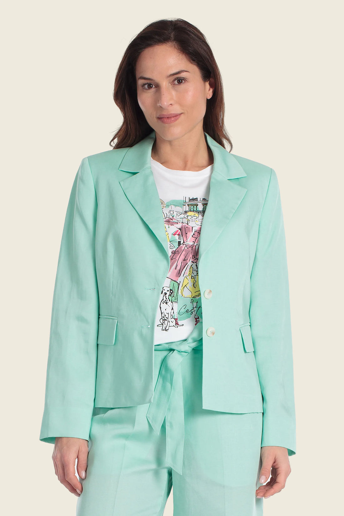 Gerry Weber Green Hazy Tea Women Blazer SKU: N60155_635 Image 01