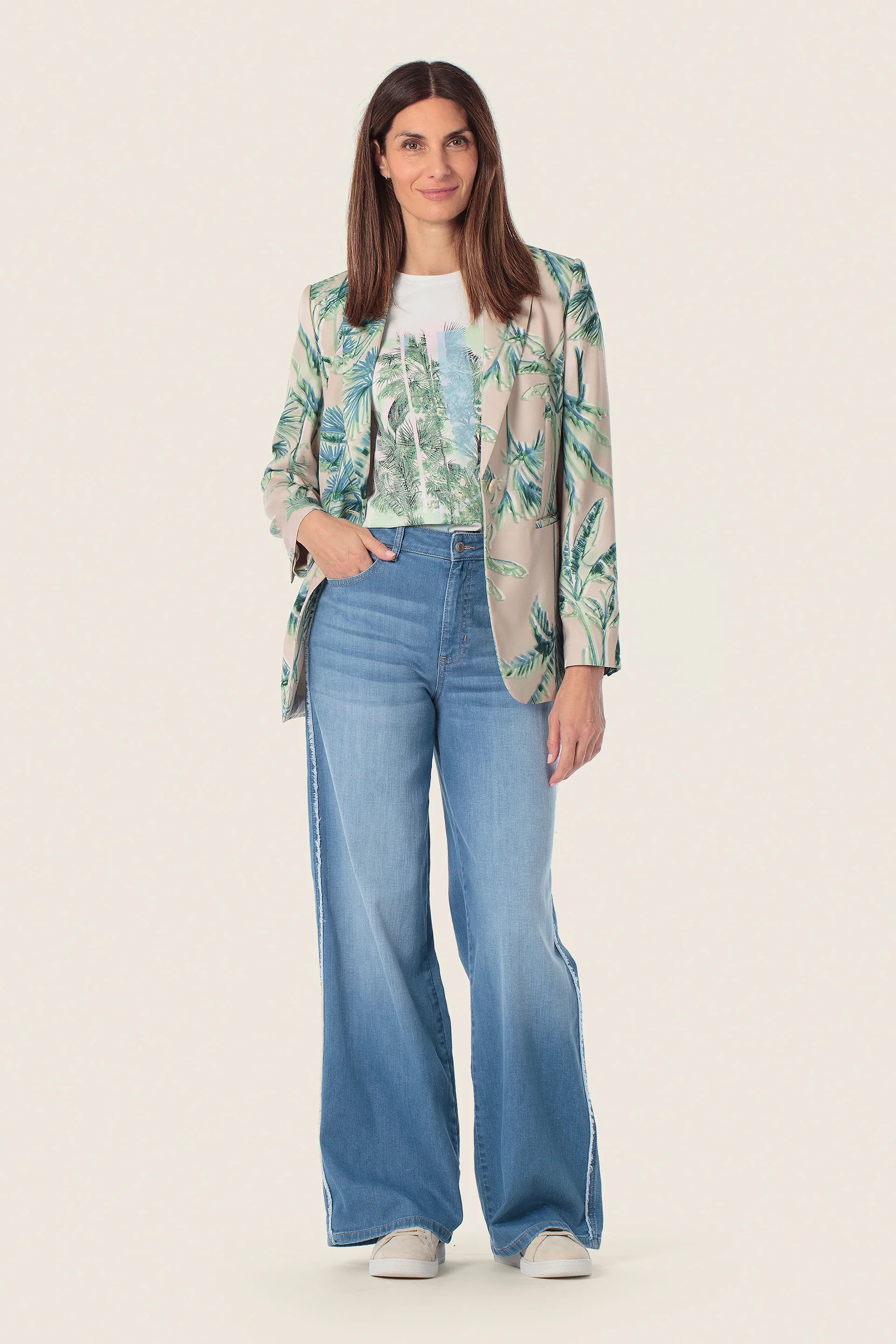 Gerry Weber Green Safari 0 Blazer With Floral Print SKU: N60156_256 Image 03