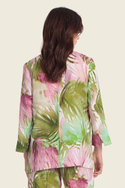 Gerry Weber Palm Print 0 100% Linen Printed Blazer SKU: N60158_630 Image 02