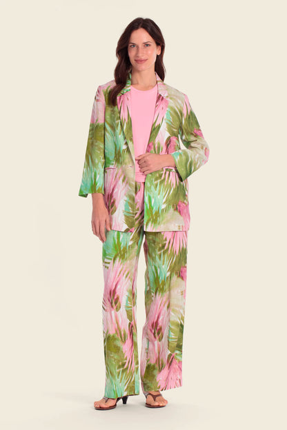 Gerry Weber Palm Print 0 100% Linen Printed Blazer SKU: N60158_630 Image 03
