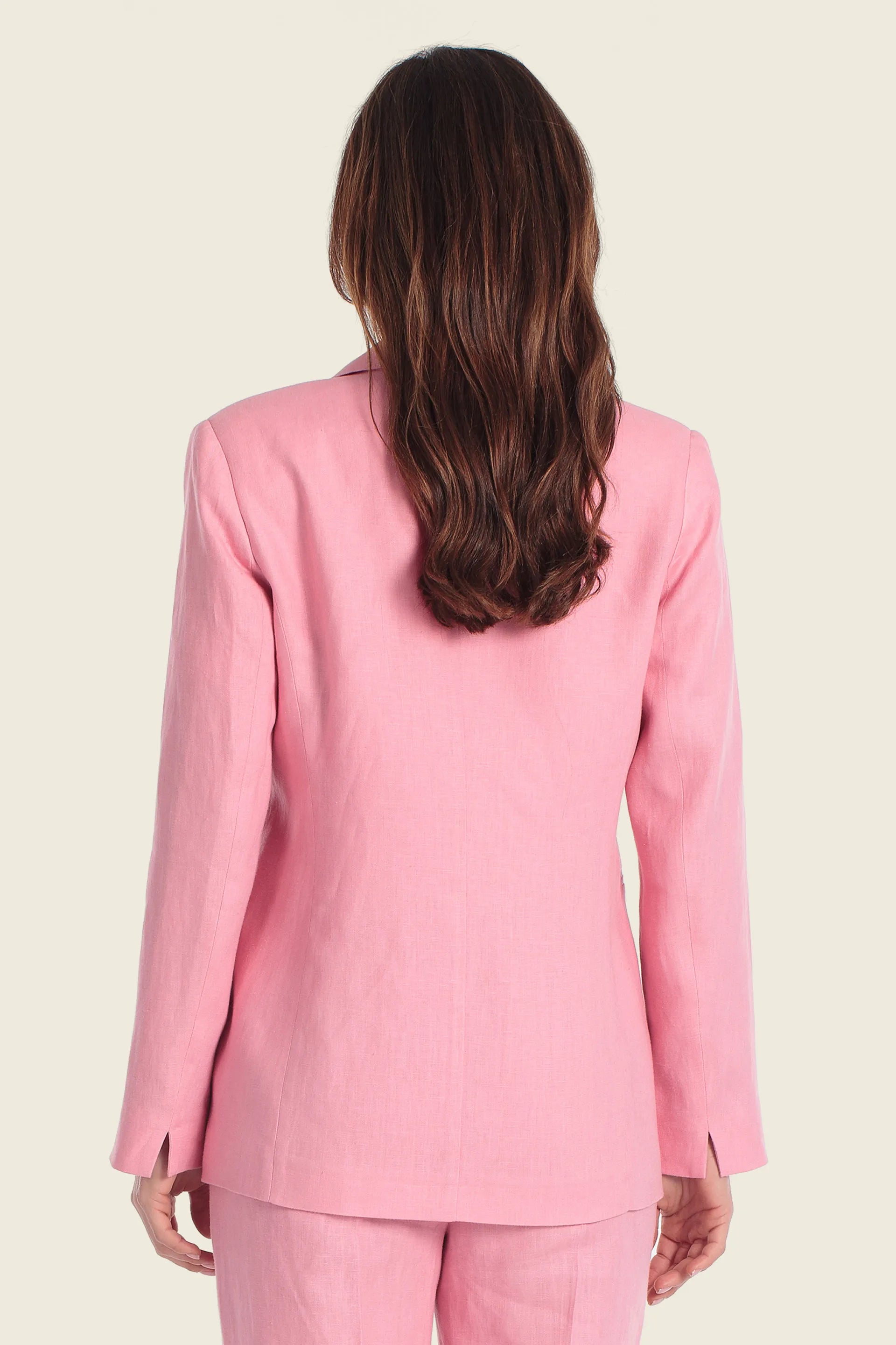 Gerry Weber Pink Sunset 0 100% Linen Pink Blazer SKU: N60159_608 Image 02