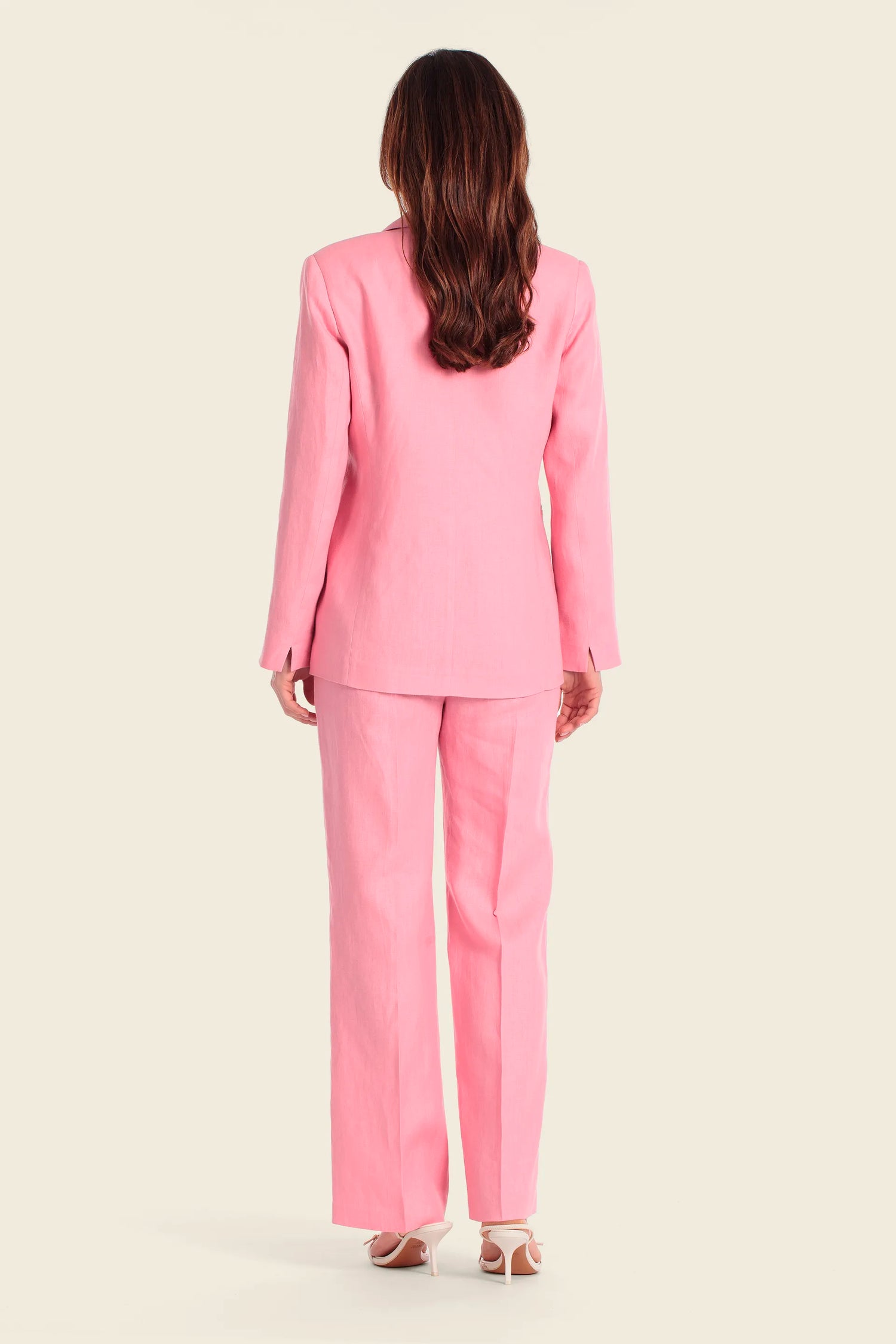 Gerry Weber Pink Sunset 0 100% Linen Pink Blazer SKU: N60159_608 Image 04